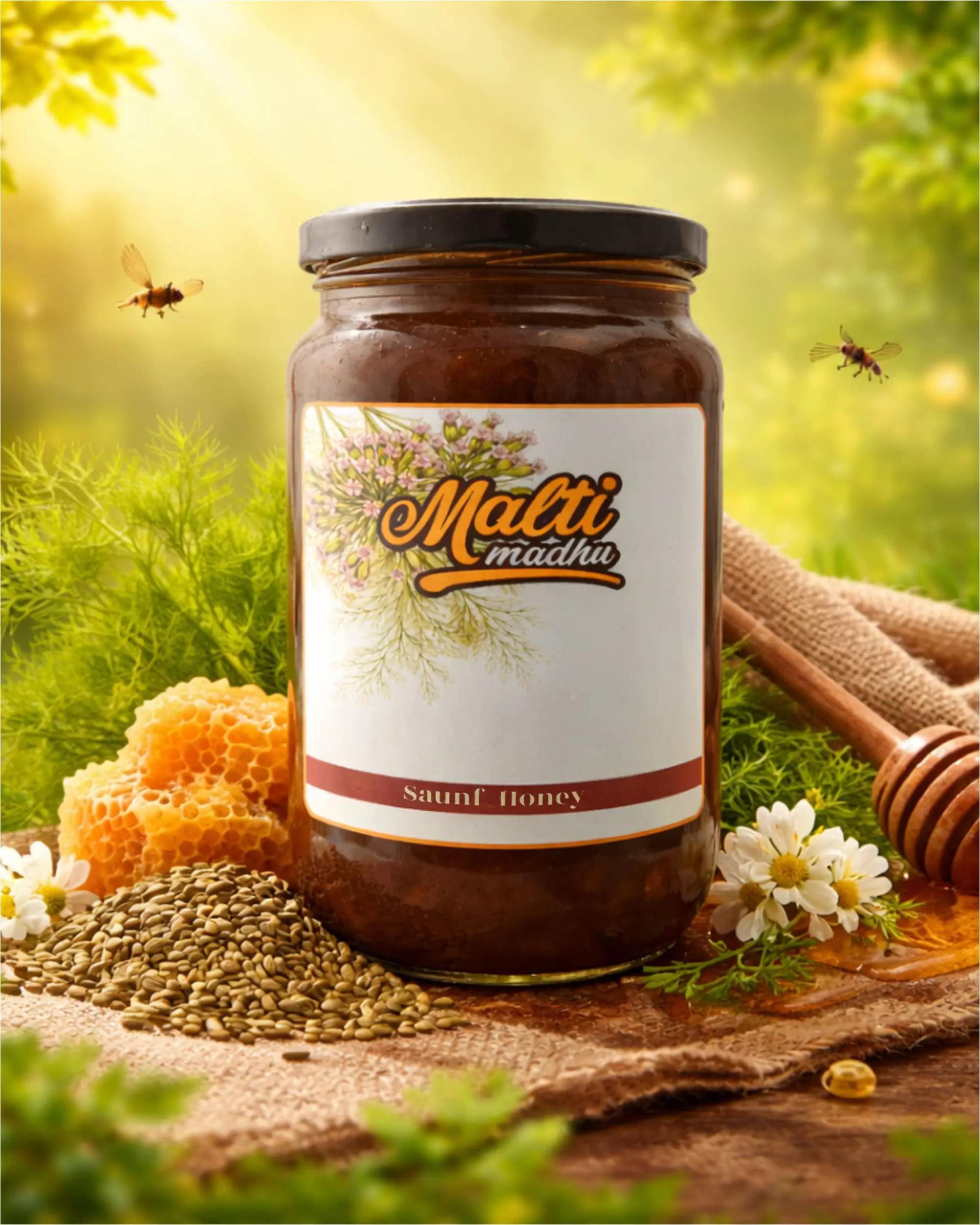 Saunf Honey 1kg by Malti Madhu β natural fennel infused honey