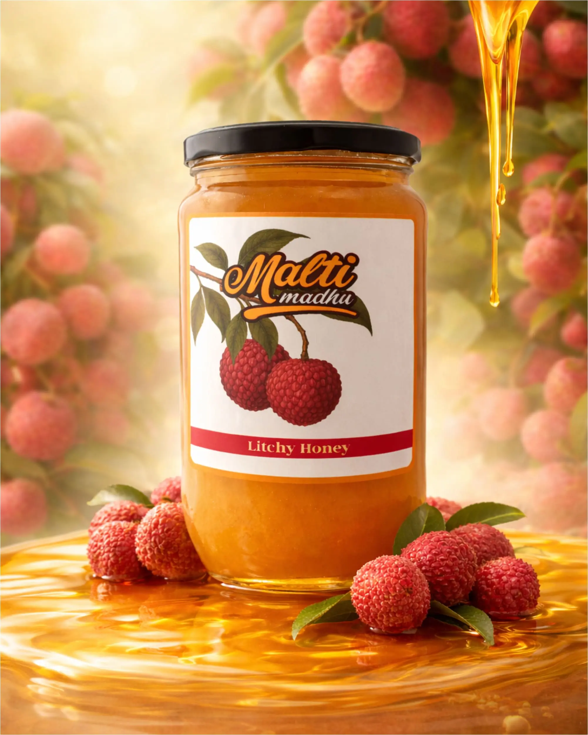Litchi Honey 1 kg by Malti Madhu β Pure Natural Litchi Floral Honey