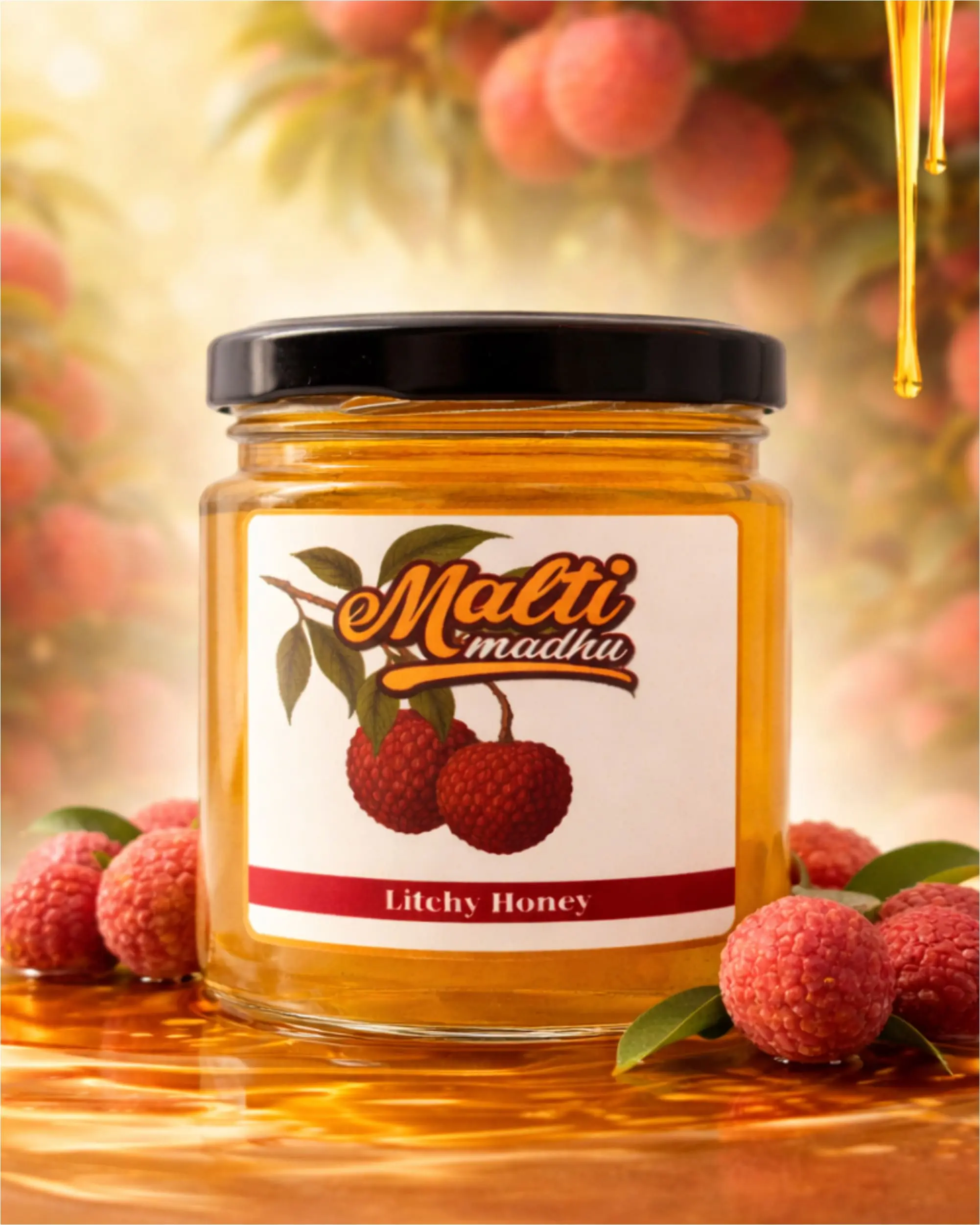 Litchi Honey by Malti Madhu β Pure Natural Litchi Floral Honey
